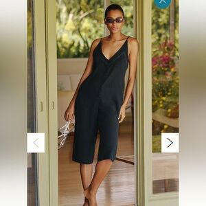 Anthropologie Celandine linen blend sleeveless crop jumpsuit